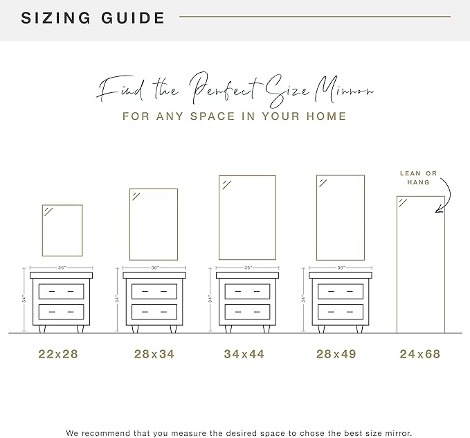 MCS Ezra 22.66x28.66 Large Wall Mirror, Brushed Nickel & Beveled Detail Mirror, Vertical & Horizontal Wall Hanging Mirror for Bathroom, Bedroom & Livingroom