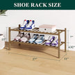 Smiry Bamboo Shoe Rack for Closet, 2 Tier Wooden Stackable Shoe Organizer, Free Standing Shoes Storage Shelf for Entryway, Front Door Entrance, Walnut