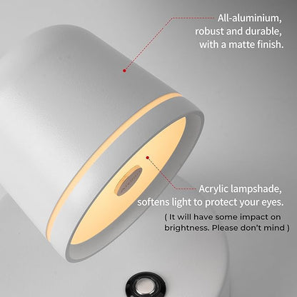 Aisilan Plug in Wall Sconce, Touch Dimmable Wall Light with 3 Color Temperatures, Adjustable 7W LED Sconce CRI97, Modern White Aluminum Plug in Wall Lamp for Bedroom Bedside Reading