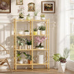 Book Shelf, 4 Tier Bamboo Bookshelf, Tall Bookcase with 8 Open Display Shelves Storage Organizer, Adjustable Bookshelves Standing Shelf Units for Bedroom, Living Room, Bathroom, Home Office