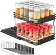 SpaceAid Pull Out Spice Rack Organizer for Cabinet, Heavy Duty Slide Out Seasoning Kitchen Organizer, Cabinet Organizer, with Labels, 8.5