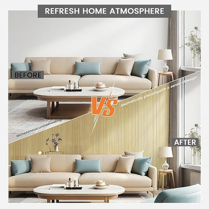 Bamboo Wall Panels for Interior Wall Decor: Natural Flexible Pole Wrap Decorative Wall Panel, Wainscoting Wall Cladding Paneling for Living Room,Bedroom,Office,Ceiling,Kitchen 2.3ft X 8ft