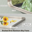 24x32 Inch Brushed Nickel Bathroom Mirror, Brushed Silver Metal Framed Wall Mirror, Rounded Corner Rectangle Modern Vanity Mirror, Tempered Glass, Anti-Rust, Shatterproof (Horizontal/Vertical)
