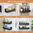 Magnetic Spice Rack for Refrigerator, Kitchen Organizer and Storage Shelf, Black Gold(4 Pack)