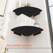 Homode Corner Shelf Wall Mount, 4 Tier Rounded Corner Floating Shelves, 12 Inch Deep Hanging Corner Shelf Storage, Wood Corner Wall Shelving for Living Room Bedroom Bathroom Kitchen, Black