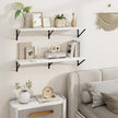 Axeman Deep Floating Shelves | 36 Inch White Wall Shelves Set of 2 | 10 Inch Deep Wood Floating Shelves for Wall | 36