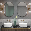 2 Piece Oval Bathroom Mirror Capsule Wall Vanity Mirror, 20