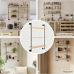 3-Tier Industrial Pipe Floating Shelf – Rustic 36 inch Wood Wall-Mounted Storage Shelf for Kitchen Office,Bathroom & Home Decor -White Oak