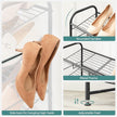 SONGMICS Shoe Rack, 3 Tier Shoe Organizer for Closet, Holds up to 12 Pairs of Shoes, Shoe Rack for Front Door Entrance, Metal Shoe Shelf with Adjustable Tilt Angle, for Entryway, Garage, Black