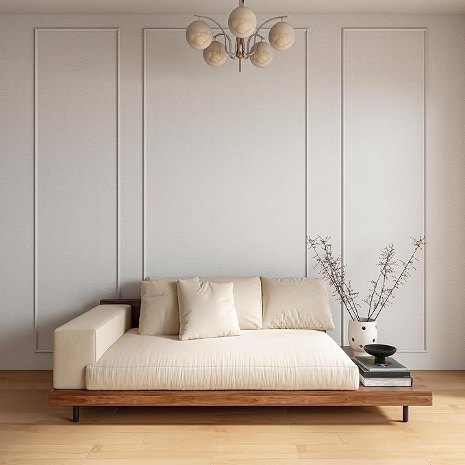 Pangda Peel and Stick Wall Molding Kit, 3D Premade Accent Molding Wainscoting Panel for Interior Wall Moulding Decor, Ready to Assemble Wainscoting Accent Panel(3 Set,24x96 in+48x96 in+ 24x96 in)
