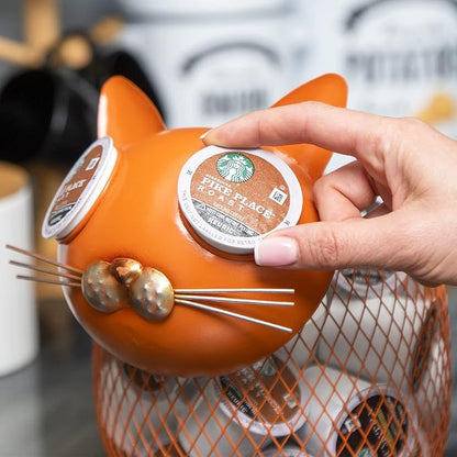 Made Easy Kit Coffee Pod Organizer - Home Coffee Bar Functional Décor - Café Station Countertop Storage Accessories (Pink Pig)