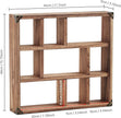 17.7x15.7-Inch Shadow Box Shelf 9-Slot Rustic Wood Floating Shelves Larger Shelf Lightweight Solid Wood Display(Set of 2,9C-Brown)