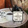 Coffee Desk Decor Sign, Coffee Time Sign With Stand For Farmhouse Home Kitchen Table, Wine Sign For Farmhouse Home Kitchen Bar Shelf Table, Gifts For Family Friend Coworker-09