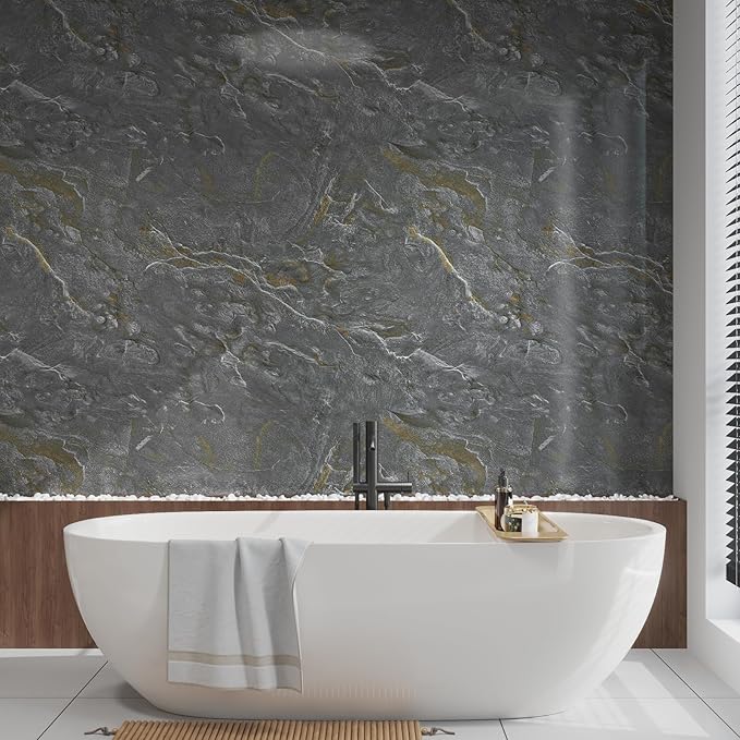 Gray Gold Marble Contact Paper Peel and Stick Countertops Kitchen Vinyl Wrap Wallpaper 591
