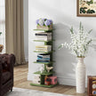 TUTOTAK Bookshelf, 6-Tier Bookcase, Narrow Spine Book Shelf for Small Space, Corner Standing Shelf for Living Room, Office, Study, Entryway, Olive Green BS06BOG016
