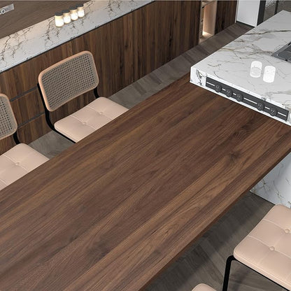 BOMENG Large Walnut Wood Wallpaper Peel and Stick Matte 48"x118" Dark Brown Wood Contact Paper Waterproof Removable Faux Wood Grain Vinyl Wrap Countertop Paper for Drawer Liner Cabinets Walls Desk
