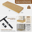 fuqing Floating Shelves for Wall, Wall Mounted Wood Floating Shelf with Invisible Brackets for Living Room, Bathroom, Bedroom, Kitchen Storage and Decor, 20 Inch Set of 2, Oak