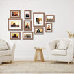 Picture Frames, Made of Real Glass and Wooden Frame, Gallery Photo Frames Set of 10 for Collage Wall Decor, Multi Sizes Including 8x10, 5x7, 4x6 for Mounting or Tabletop Display, Light Brown