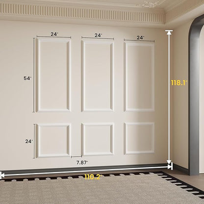 SmartStandard Pre-Cut Wall Molding Kit, 6-Frame Wainscoting Panels for Interior Wall Moulding Decor, Ready to Assemble Accent Panel