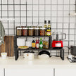 Expandable Stackable Spice Rack Organizer for Kitchen Cabinet,Adjustable Counter Shelf, countertop, Pantry,Cupboard,Bathroom,Bedroom(1Pack/Black/Medium)