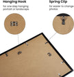 upsimples A3 Picture Frame Set of 5, Display Pictures 8.3x11.7 with Mat or 11.7x16.5 Without, Wall Gallery Poster Frames, Black