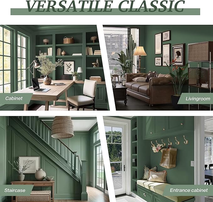 Dimoon 17.3''x78.7'' Peel and Stick Wallpaper Green Contact Paper for New Environmentally Friendly Materials Thickening Upgrade Embossed Renter Friendly Wall Paper Modern Vinyl Wrap Countertop Bedroom