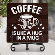 Coffee Bar Decor, Farmhouse Kitchen Table Decor, Coffee Station Accessories, Wooden Decorative Sign with Iron Stand for Table Desk Shelf Display-E17