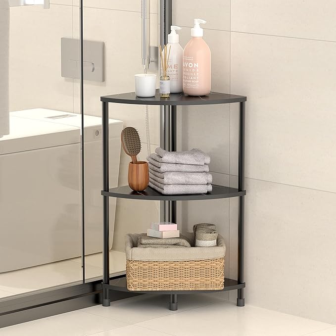 Book Small Corner Shelf, 3 Tier Corner Bookshelf Display for Living Room Decor, 23.2