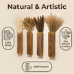 Sawoake 4-Piece Wooden Hanging Wall Vase Set with Pampas Grass and Eucalyptus Dried Flowers, Modern Farmhouse Home Decor for Living Room Entryway Bathroom Hallway Dining Room（Brown）