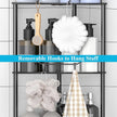 4 Tier Floor Standing Corner Shower Caddy Organizer Shelf with Hooks, Bathroom Shelves Stand Rack, Black