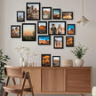 BESCRCL 15 Pack Real Glass Picture Frames Collage Wall Decor, Including 3pcs 8x10, 6pcs 5x7, 6pcs 4x6 Photo Frames for Gallery Wall or Tabletop Display, Black