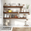 Heimlove 36 Inch Floating Shelves for Wall,10 Deep Brown Wood Shelves with Invisible Brackets,Wall Mounted Storage & Display Shelves for Bedroom,Living Room,Kitchen,Office