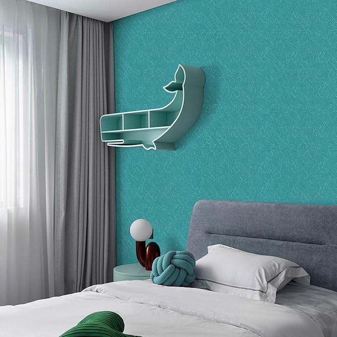 Teal Peel and Stick Self Adhesive Wallpaper - Removable Waterproof Bathroom Countertop Contact Paper 15.7" X 393.7" - Kitchen Vinyl Wrap for Cabinet Countertops - Wall Cover Counter Top Paper