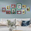 Vittanly Picture Frames Set of 10, Picture Frames Collage Wall Decor with Two 8x10, Four 5x7 and Four 4x6 Photo Frames, Gallery Wall Frame Set for Wall or Tabletop Display, Green, Red and Gold