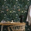 Peel and Stick Wallpaper Vintage Wall Paper Green Floral Contact Paper Removable Wallpaper 17.3