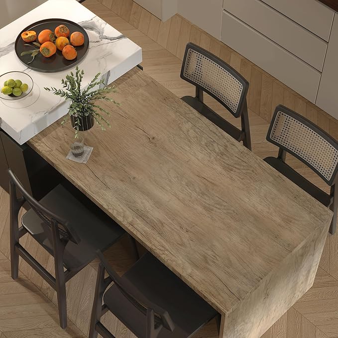 BOMENG 31.5x197in Extra Wide Dark Brown Wood Grain Contact Paper Peel and Stick Wallpaper Self Adhesive Matte Textured Wood Stick Paper Removable Waterproof for Cabinets Shelves Laminate Sheets