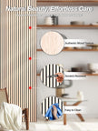 Mollywell Wood Panels for Wall, Time-Saving Installation, Versatile Wood Slat Wall Decor, Enhanced Acoustic & Sound Proof Fluted Design for Home & Office, 4 Pcs White Oak, 47.2x23.6 Inch
