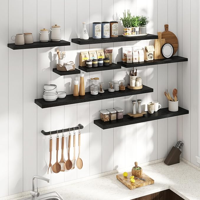 55 Inch Floating Shelves for Wall Set of 2, 8