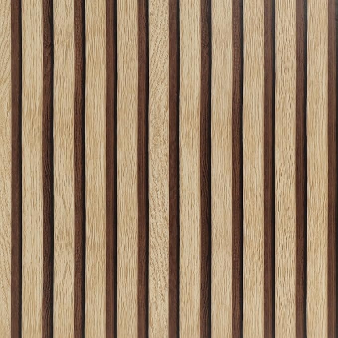 Arthome 17''x120'' Wood Slat Wallpaper Peel and Stick self Adhesive Wood Wallpaper PVC Vinyl Decorative Removable Wallpaper Waterproof Faux Wood Grating Stripe Contact Paper for Living Room Bedroom