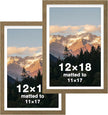 FrameWorks 2-Pack, 12x18 Matted to 11x17 Picture Frame, Dark Oak – Classic Wooden Photo Frame with Tempered Glass, Modern Matte Finish for Prints, Posters, Certificates & Wall Decor – Gallery-Ready