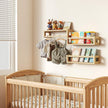 Upgraded Thick Floating Shelves - Multi-Use Wall-Mounted Bookshelves for Kids and Nursery, Ideal for Books, Toys, Spice Rack, Decor - NaturalWood