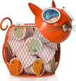Made Easy Kit Coffee Pod Basket Organizer Useful Decor - Compatible with Keurig K-Cup Pods - Home Coffee Bar Functional Decoration - Café Station Countertop Freestanding Storage (Orange Cat)