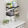 Axeman Deep Floating Shelves Black- 24 Inch Wide x 12 Inch Deep Wall Shelves Set of 2 - Black Wood Wall Shelves for Living Room Bedroom Laundry Room