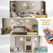DORESshop Battery Operated Wall Sconce Set of 2, Wireless Wall Light Easy to Install, 7 Color Rechargeable Wall Sconces, Sconce Wall Decor Set of 2 for Bedroom, Living Room, Chrome and Leather, 18.7in