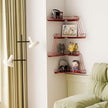 Fire Escape Wall Shelf - Modern City Style 4-Tier Corner Wall Shelves, Easy to Install Metal Ladder Shelf for Figures, New York Decorative Shelves for Bathroom, Living Room & Home Decor, Red