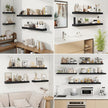 fuqing Floating Shelves for Wall, Wall Mounted Wood Floating Shelf with Invisible Brackets for Living Room, Bathroom, Bedroom, Kitchen Storage and Decor, 40 Inch Set of 2, Black