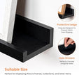 RICHFOCUS Picture Ledge Shelf, 55 inch Floating Shelves Set of 2, Wood Wall Shelves with Lip, Wall Decor Storage for Bedroom Living Room Bathroom Kitchen Nursery Photo Picture, Black