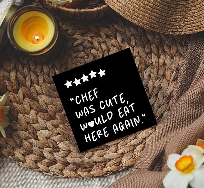 Chef Was Cute Would Eat Here Again Sign Black, Black Kitchen Home Decor Sign, Cute Preppy Funny Kitchen Decor Wood Sign Home Decor for Girly Dining Room Restaurant