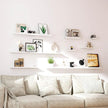 White Floating Shelves for Wall Decor, Wall Mounted Wood Storage Shelf for Bedroom, Living Room, Bathroom, Kitchen, Nursery, Display Picture Ledge Shelf with Lip Set of 2-14 Inches, White