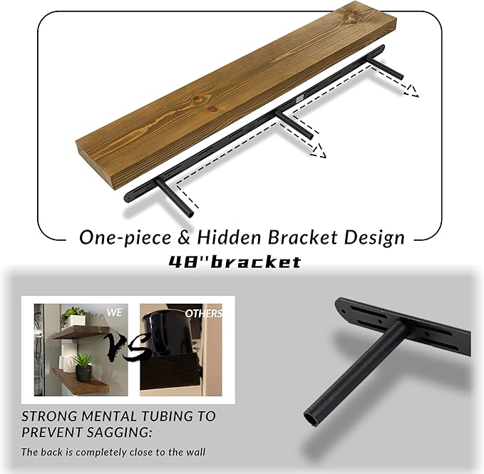 Rusitc Floating Shelves 48 inch Long 8 